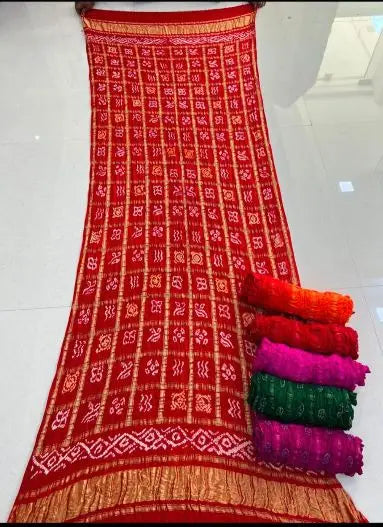 Luxury Festive Pure Gajji Silk Ghatchola Dupatta Designer Wedding Guest Pure Gajji Silk Bandhani Ghatchola Dupatta