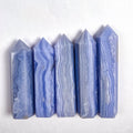 Wholesale Natural Blue Lace Wand Rare Crystals Tower Gem Stone Blue Lace Agate Crystal Points
