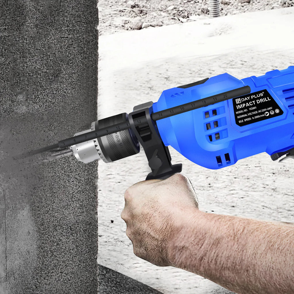 Hammer Drill Tool, 2 in 1 Electric Corded Impact Drill, 850W Corded Electric Impact Drill 3000rpm Variable Speed, for Home, Garden, DIY
