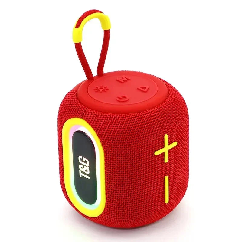 Portable BT Speaker Mini Outdoor Subwoofer with TWS/AUX Braided Music Center with Colorful Light for Parties Mobile Phones Red My Store