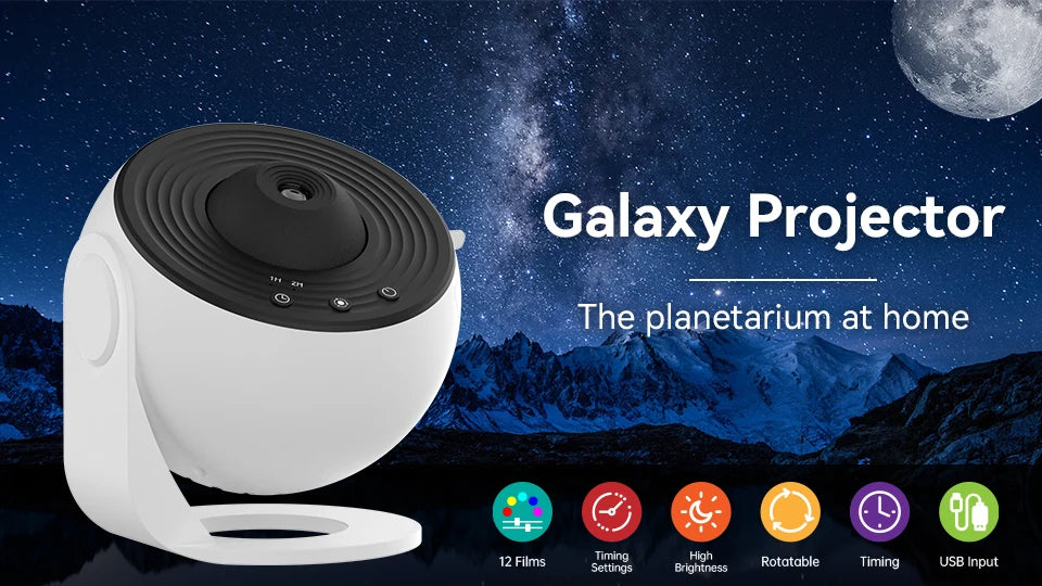 Galaxy Projector Night Light 360 Degree Star Lamp for Bedroom Decor Tidesmit