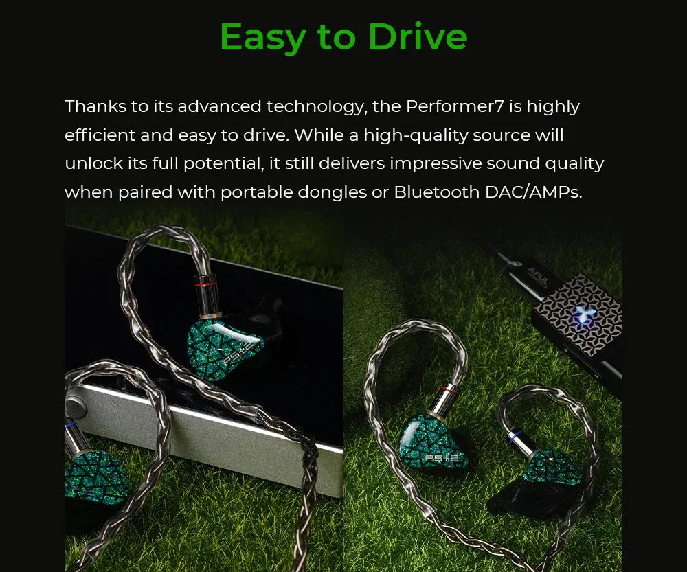 AFUL Performer 7 Wired IEMs | 7-Driver Hybrid HiFi Audio | Tidesmit Tidesmit