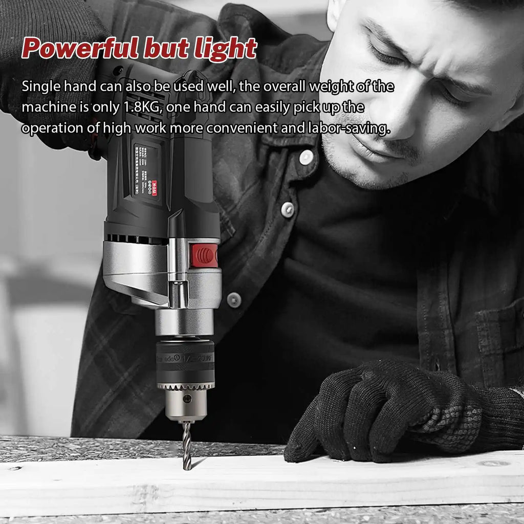 Electric Drill Impact Drill Multi-function Variable Speed Wood Metal Stone Cutting Off Household Wall Hole Drilling Power Tools