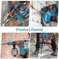Brushless Electric Hammer Drill Multi-function Rotating Power Screwdriver 26MM Wireless Hammer Drill Tool Compatible with Makita 21V Battery