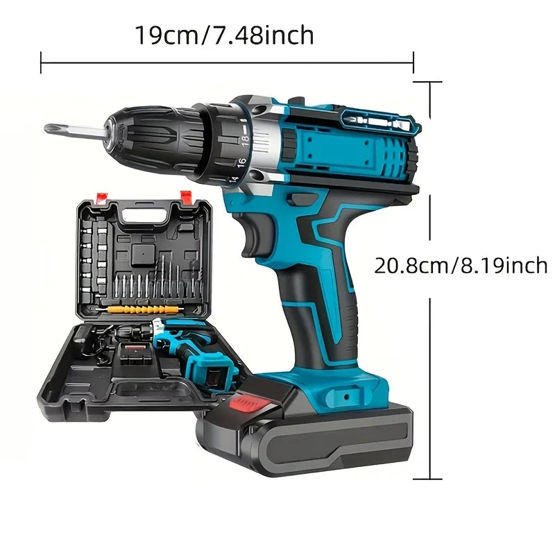 520N.M Torque Impact Drill Electric Screwdriver 3 IN 1 Cordless Electric Hammer Drill Driver Lithium-Ion Battery Power Tools
