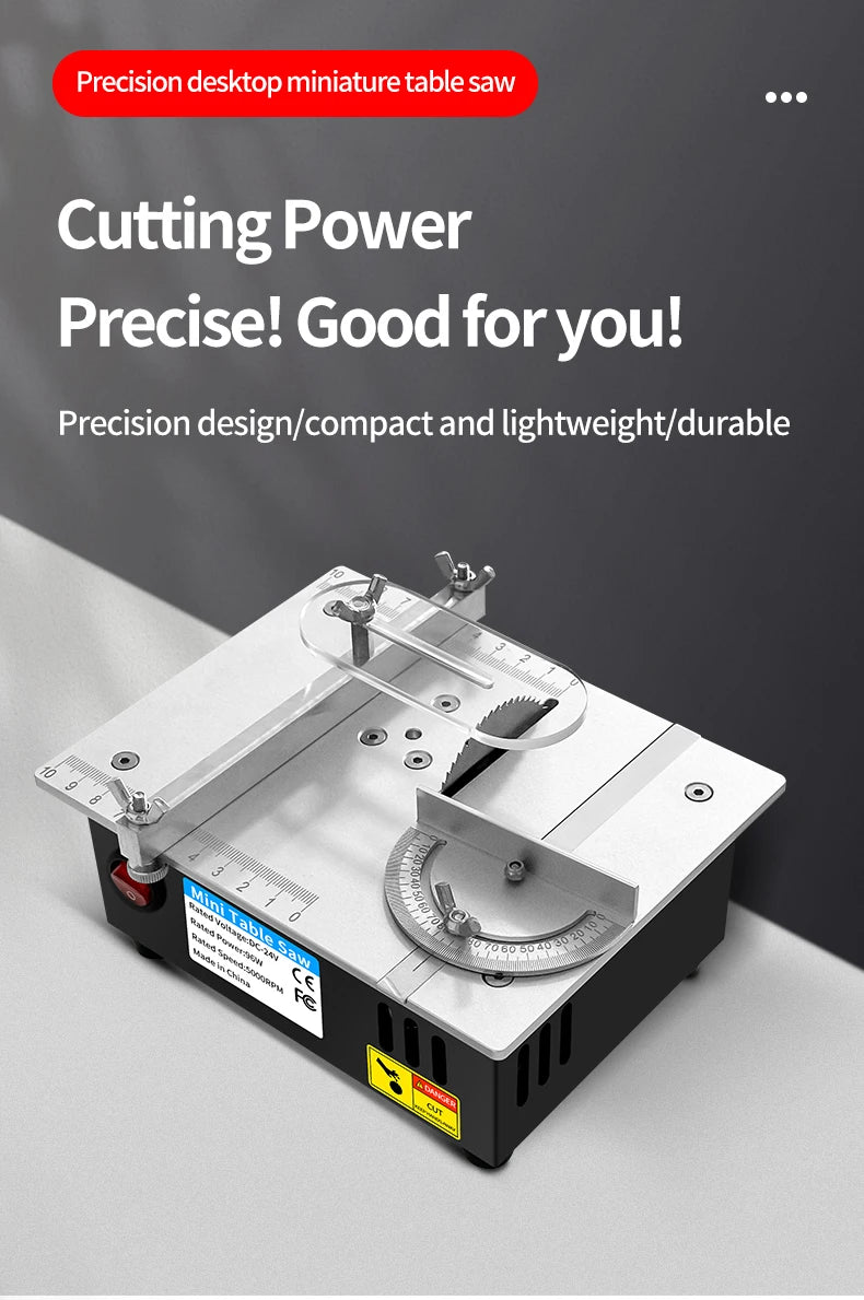 Mini Table Saw Electric Small Bench Saws Desktop Saw Household DIY PCB Model Cutting Tool Woodworking Lathe Machine 63mm Blade