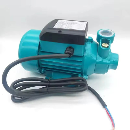 Blue automatic booster water pressure pump with power cable and outlet fitting