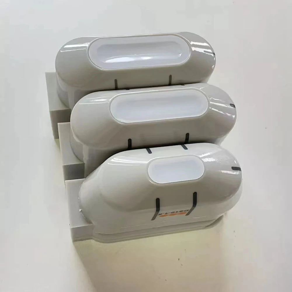 Three white HIFU facial and body transducer cartridges with 10000 shots for home professional skin tightening devices.