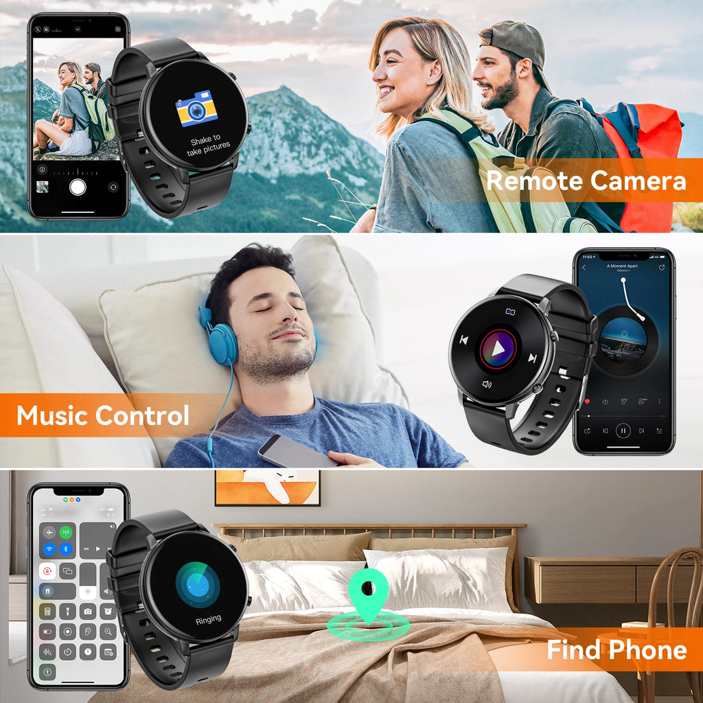 1.39'' HD 360*360 Smart Watch Bluetooth Calling, BLE5.2 IP67 Waterproof Fitness Tracker, Real-time Heart Rate Multi-Sport