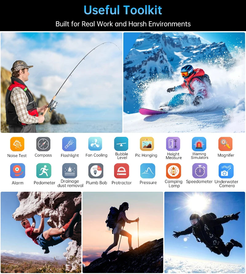 Unihertz TANK X 8849 5G Smartphone 32+512GB Built-in 1080P 220 lumen Projector 50MP+64MP Camara Android 15 17600mah Battery NFC