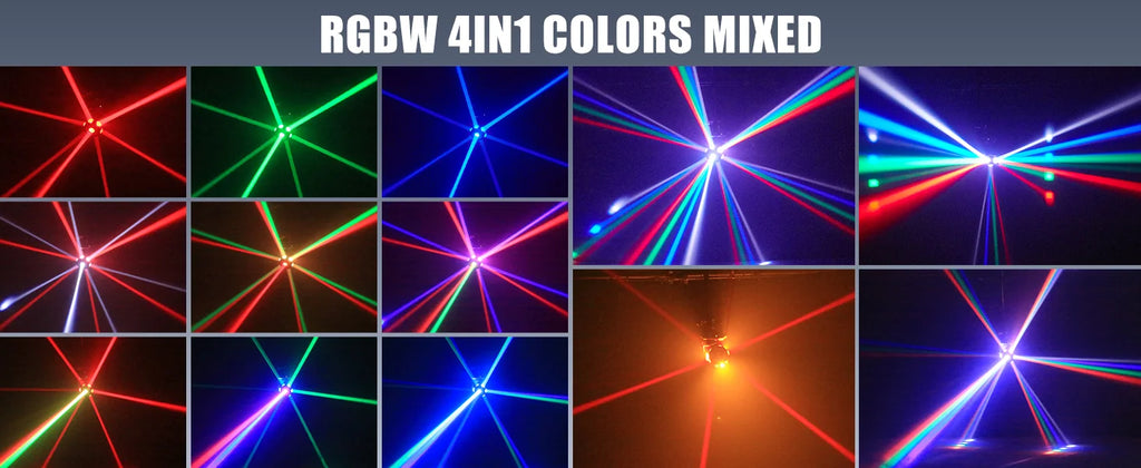 Fieryzeal 160W RGBW Beam Moving Head Light 3-Axis LED Stage Light 360 Rotation DMX Strobe Effect for DJ Disco Wedding Party