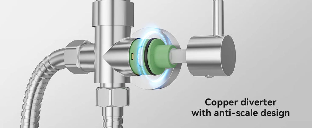 Shower column without mixer tap, chrome finish, 25cm overhead shower, easy installation, adjustable shower bar, 72-110cm