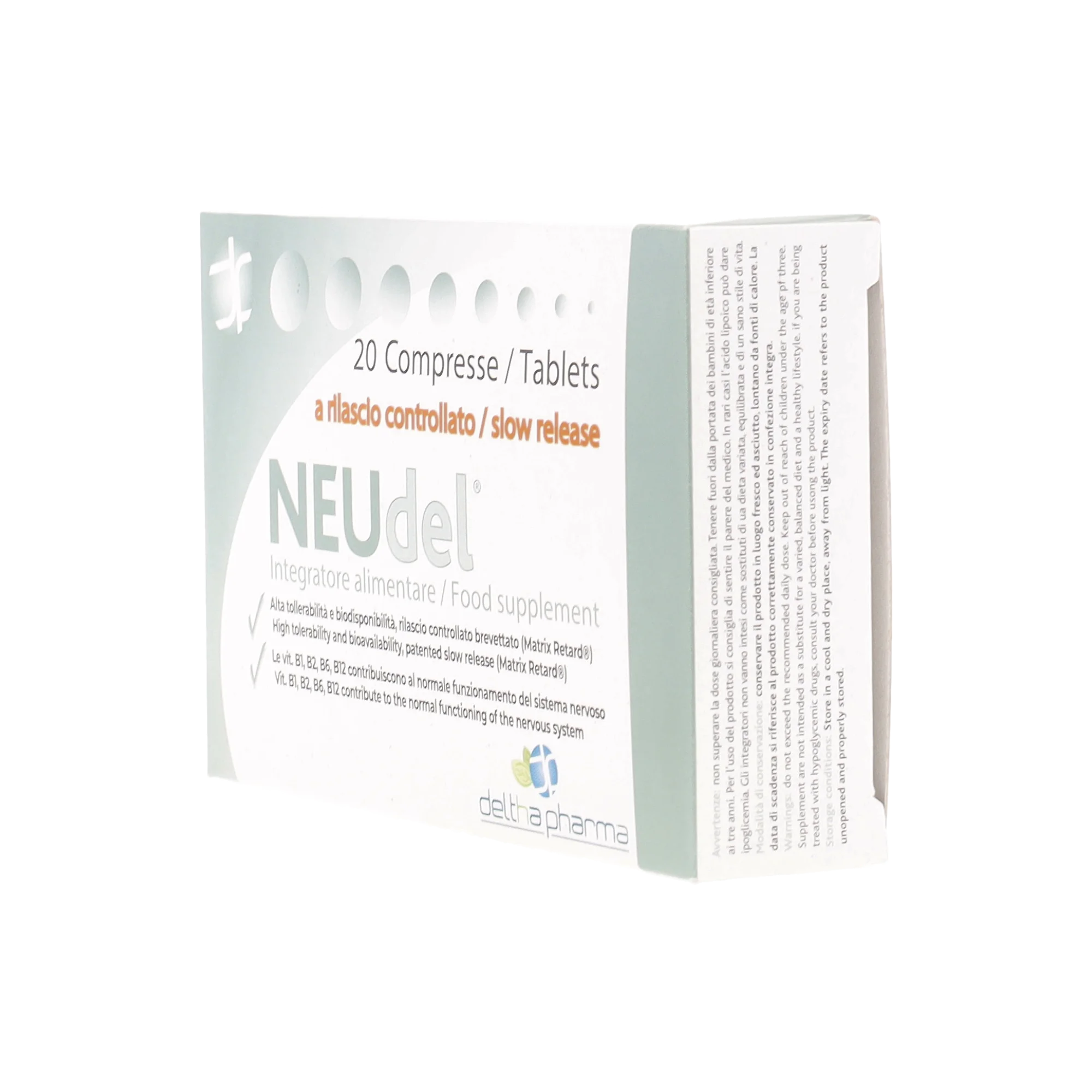 Deltha Pharma NEUdel®20 Tablets dietary supplement Alpha Lipoic Acid and B Vitamins