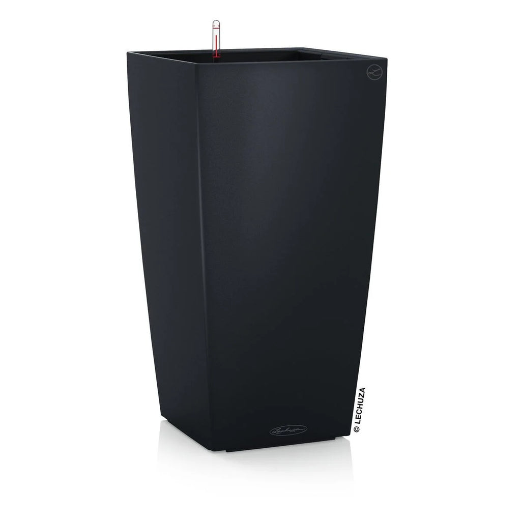 Black polypropylene planter bucket, square 40 x 40, 75 cm tall