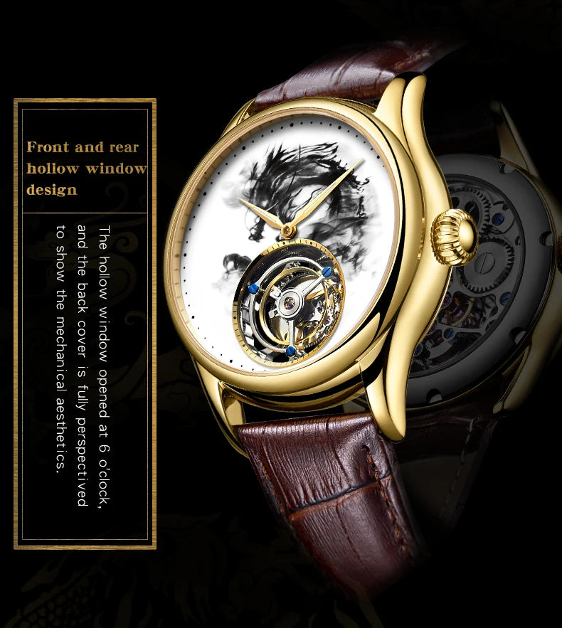 Classic Design 7011 Tourbillon Automatic Mechanical Watch Men Luxury Watch Manufacturer certified