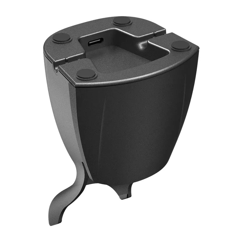 Barcode scanner charging base with top charging cradle and connector opening