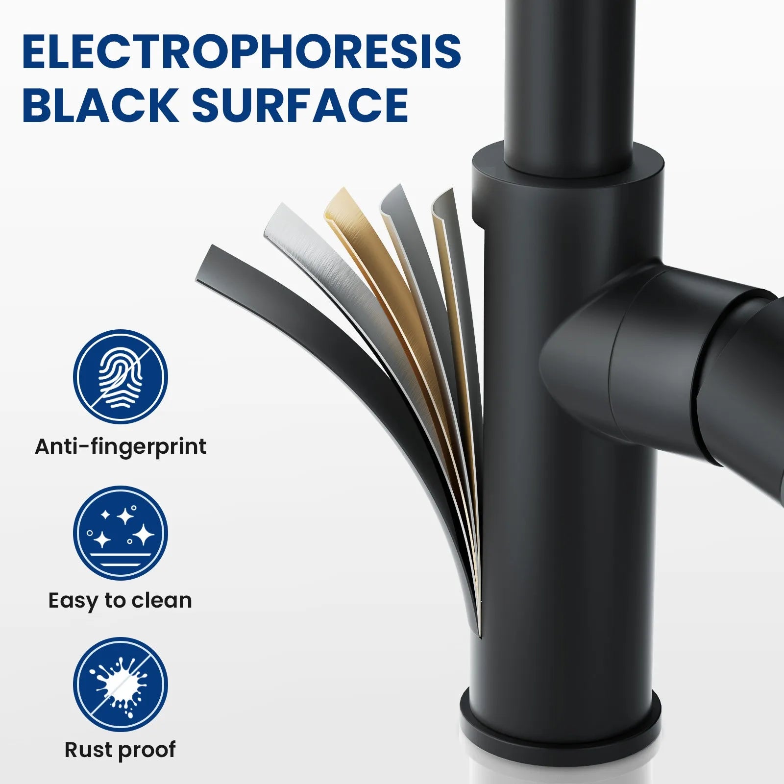 Black Kitchen Figot, Kitchen Jigger with Extractable Shower, Kitchen Sink Figger with Two Spray Functions, Stainless Steel, High-Arc Fsink