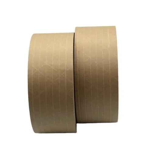 Kraft paper packing tape roll in natural brown, water-activated adhesive backing