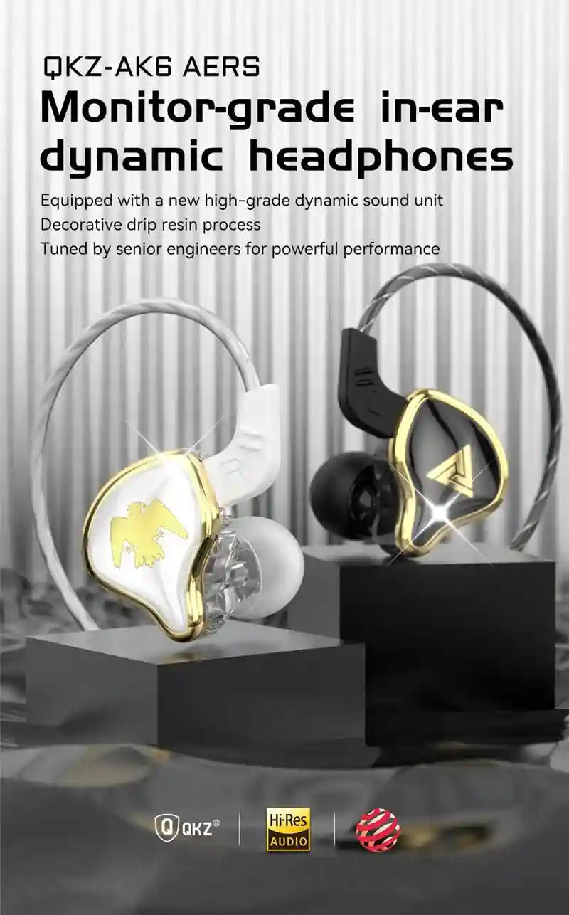 Wired In-Ear Earphones with HiFi Bass and Mic - AK6 Series Tidesmit