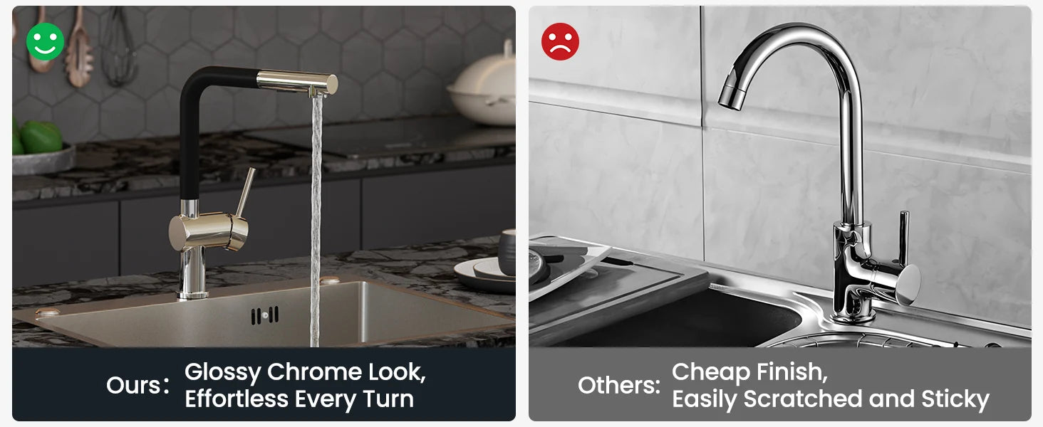 Kitchen Tap Multi-color, L-Shape Pull Down Kitchen Faucet 360 Swivel, 2 Modes Spray Hot Cold Water Mixer, Zinc Alloy Sink Mixer, Easy Install DVGW PEX Hose, Standard G3/8 Modern Home Laundry Colorful Deck Mounted Tap