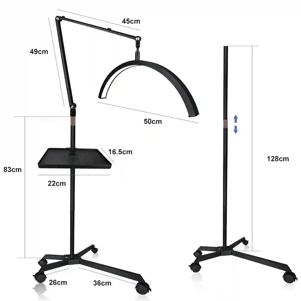 Half Moon LED Floor Light | Adjustable Beauty Lamp for Content Creators Tidesmit