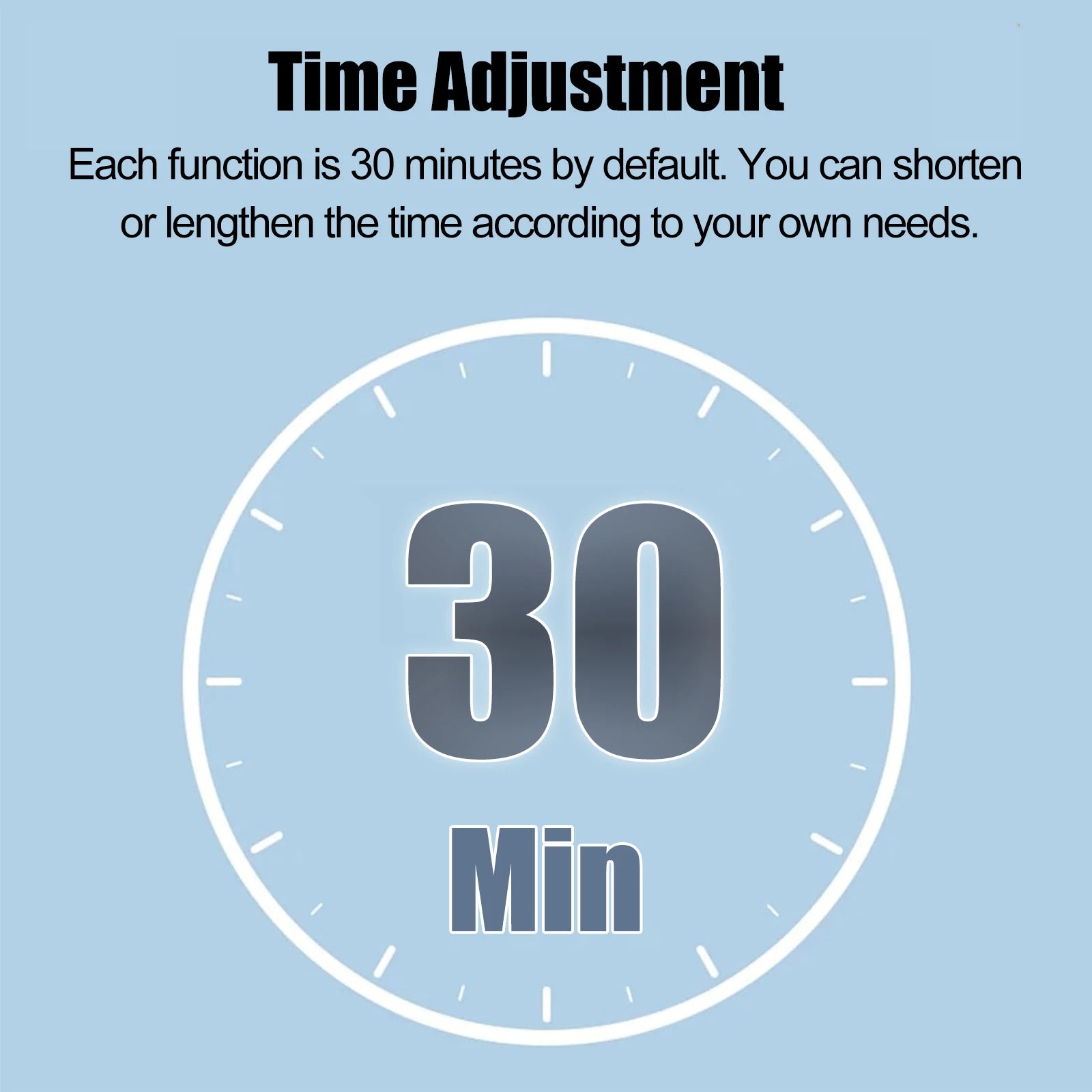 Adjustable 30-minute timer for professional 4-in-1 RF, ultrasound, and EMS facial lifting beauty device.