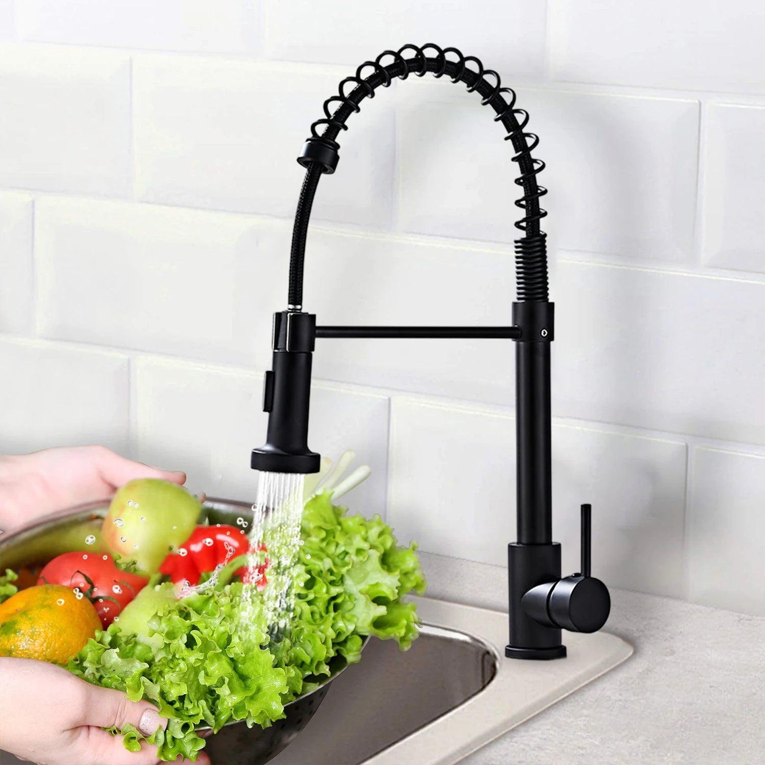 Solid Brass Kitchen Sink Faucet Drip Free Ceramic Valve Swivel Spout Design, Hot and Cold Water Mixer Tap Complete Accessories for Home Kitchen