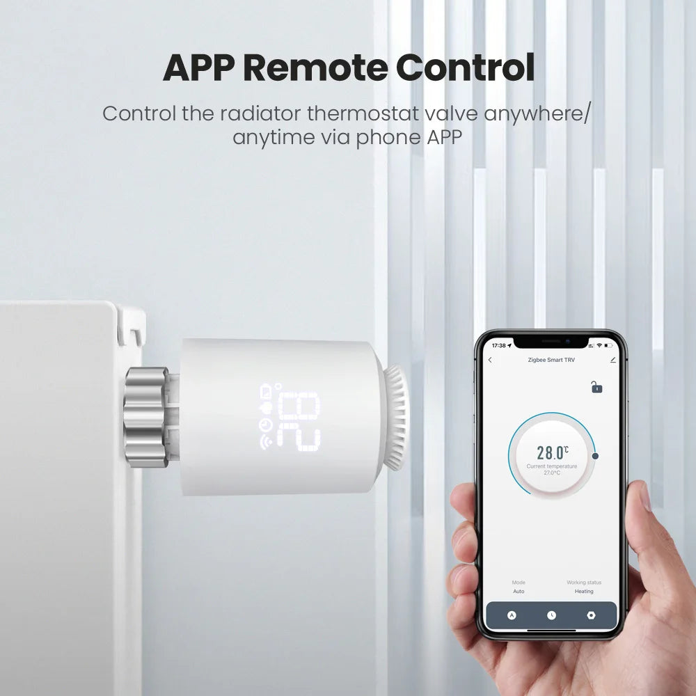 Smart Radiator Thermostat ZigBee Valve Controller for Home Heating Tidesmit