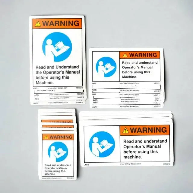 Industrial Machinery Operator Manual Safety Adhesive Sticker Matte Finish - Angle/Detail 4