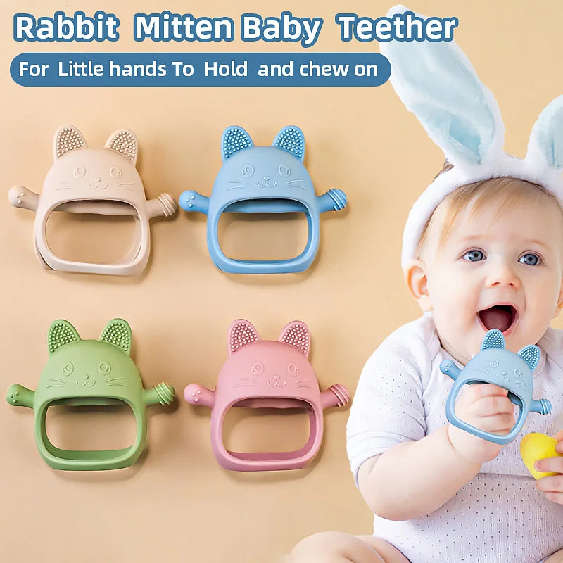 Baby Silicone Teether Gloves Toys BPA Free Silicone Soft Soothing Dental Care Gums Anti-eating Hand Molar Toys Baby Accessories