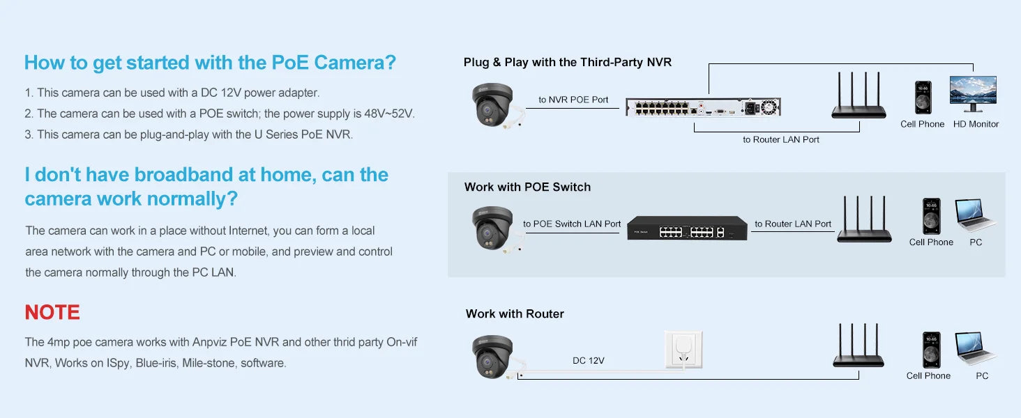Anpviz 4MP PoE Camera Full Metal Turret Security IP Camera Smart Dual Light Color AI Human Motion Detection Built-in Mic H.265