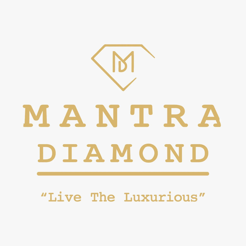 Mantra Diamond logo with gold text and diamond icon