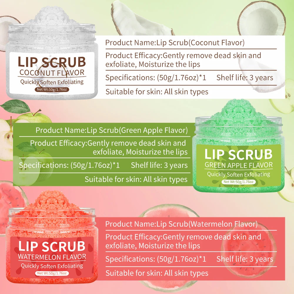 Exfoliating Lip Scrub: Moisturizing Fruit Sugar Treatment - 50g Lip Care Tidesmit
