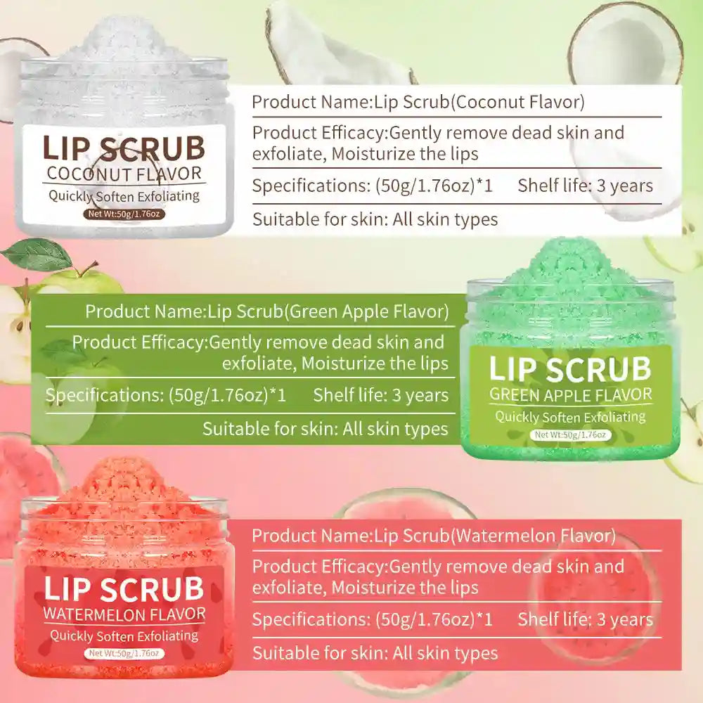Fruit Lip Scrub Exfoliator - 50g Gentle Moisturizing Lip Treatment Lip Care Tidesmit