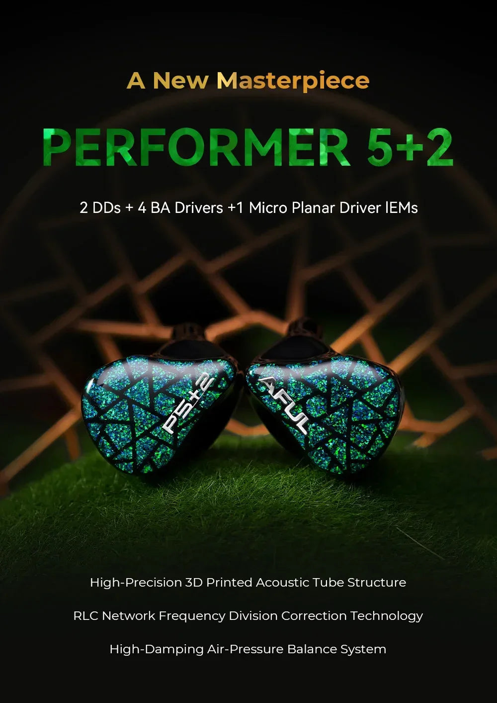 AFUL Performer 7 Wired IEMs | 7-Driver Hybrid HiFi Audio | Tidesmit Tidesmit