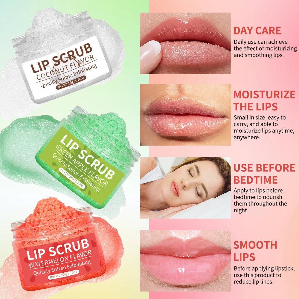 Exfoliating Lip Scrub: Moisturizing Fruit Sugar Treatment - 50g Lip Care Tidesmit