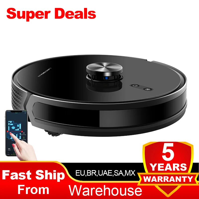 Tidesmit Liectroux LILIN X6 Robot Vacuum with Laser Mapping and Restricted Areas for Efficient Carpet Cleaning