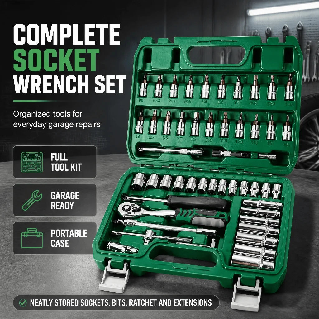 This 46-Piece Hand Tool Kit for Car Repair Is Suitable for Both Outdoor Car Repairs and Indoor Manual Work, Making It an Excellent Choice for Most People.