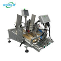 Friction feeder label printing machine with dual control screens and metal frame