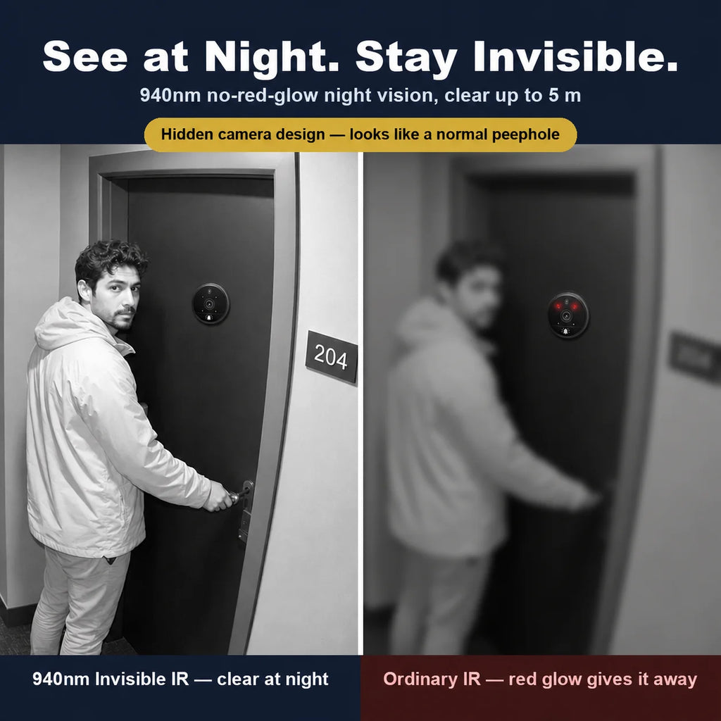 Danmini 4.3inch IR-CUT SmartLife Door Peephole Camera WiFi Tuya 2K 3MP 120° Doorbell Night Vision Digital Door Video Eye