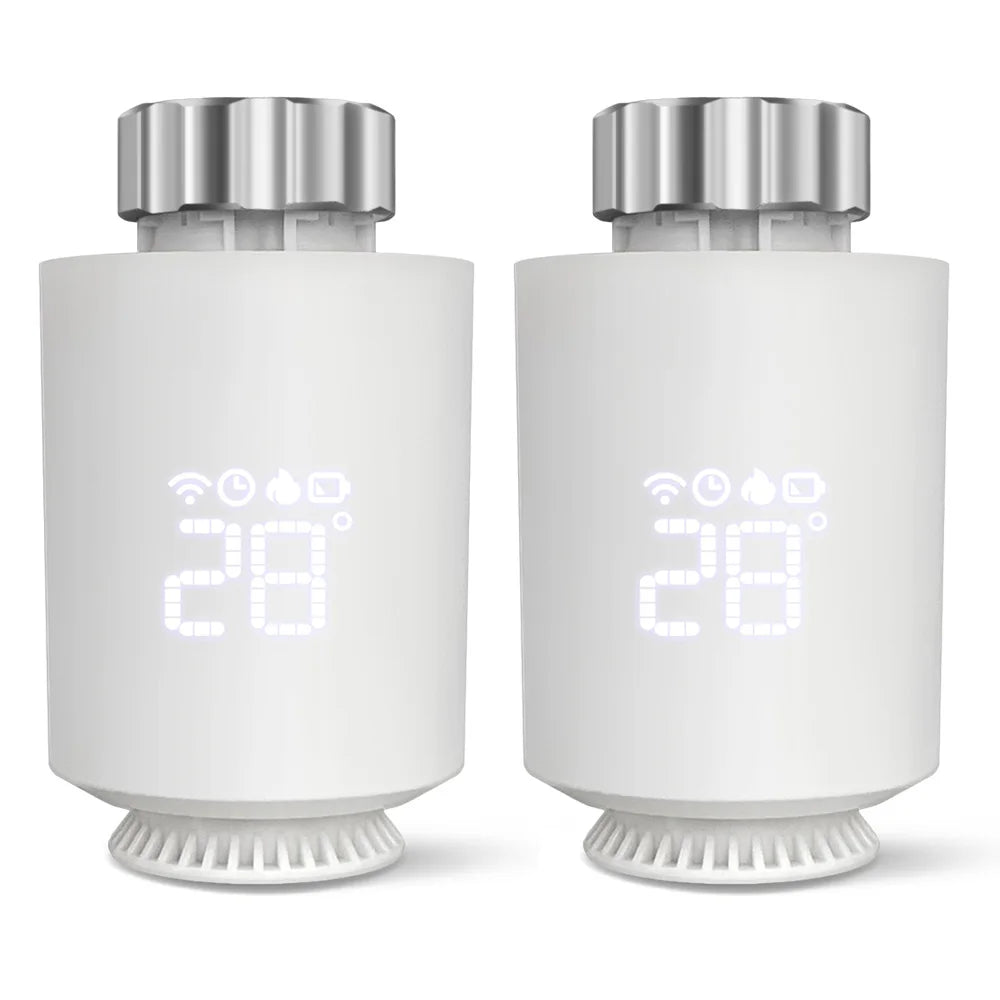 Smart Radiator Thermostat ZigBee Valve Controller for Home Heating 2 PCS No Gateway Tidesmit