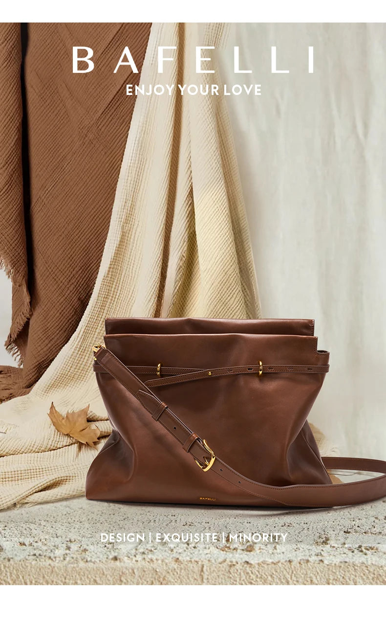 BAFELLI Underarm Tote Bag - Soft Travel Bag-Inspired Leather Crossbody for Women Compact Design Lightweight Shoulder Purse