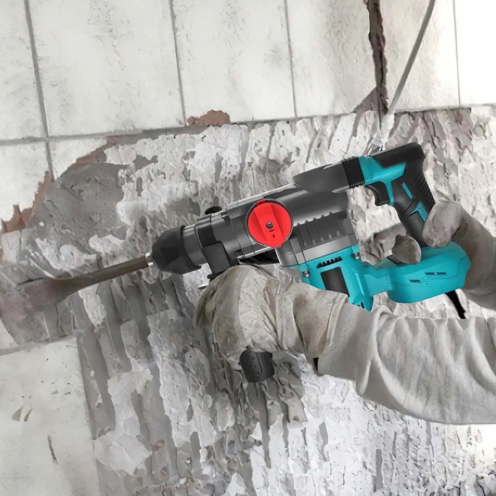 Brushless Electric Hammer Drill Multi-function Rotating Power Screwdriver 26MM Wireless Hammer Drill Tool Compatible with Makita 21V Battery