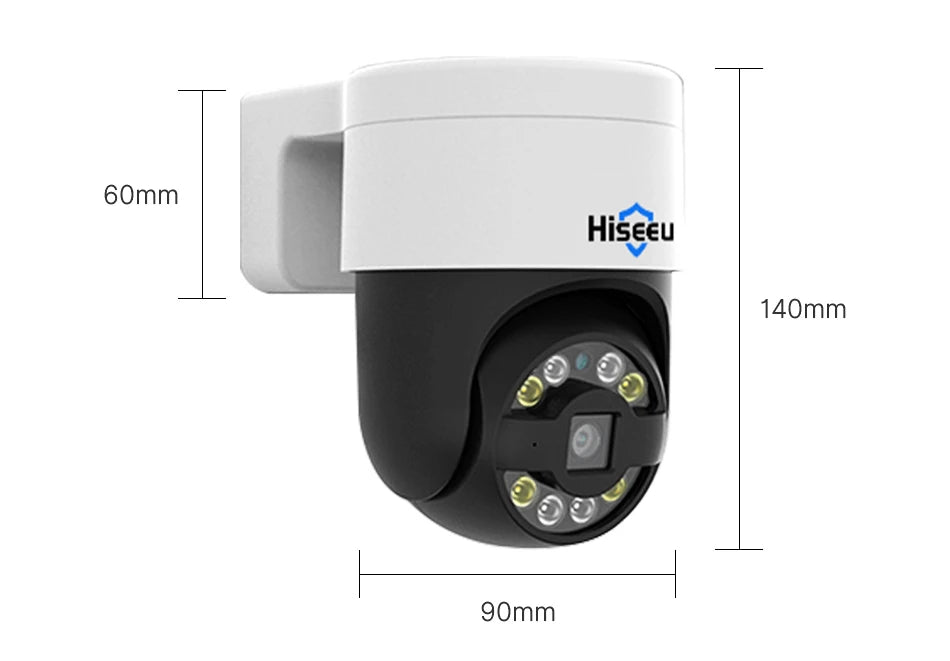 Hiseeu 8MP 4K POE PTZ IP Camera Color Night Vision Face Detection Audio Outdoor H.265 Onvif AI Street Home Security CCTV Camera