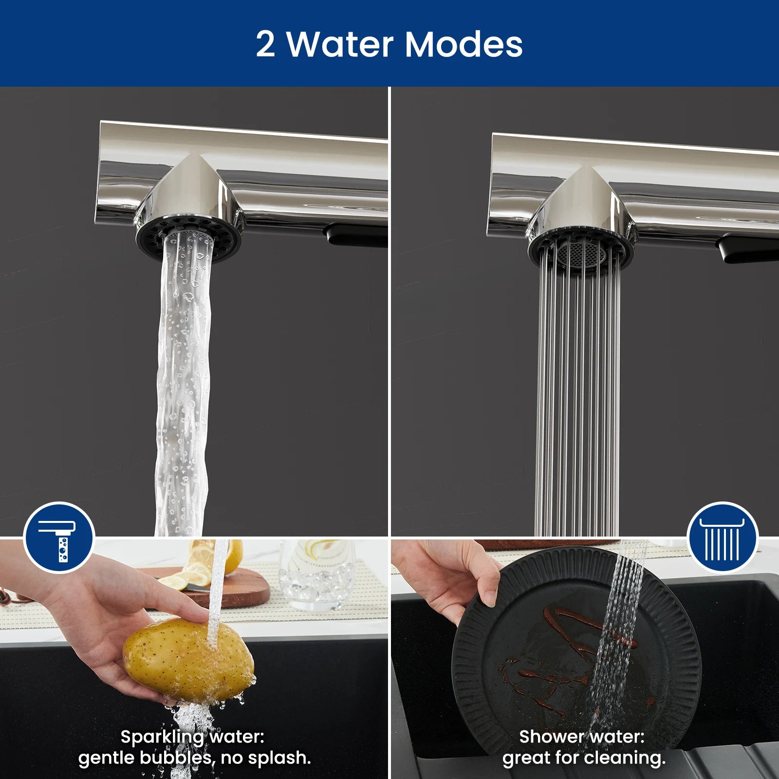 Kitchen Tap Multi-color, L-Shape Pull Down Kitchen Faucet 360 Swivel, 2 Modes Spray Hot Cold Water Mixer, Zinc Alloy Sink Mixer, Easy Install DVGW PEX Hose, Standard G3/8 Modern Home Laundry Colorful Deck Mounted Tap