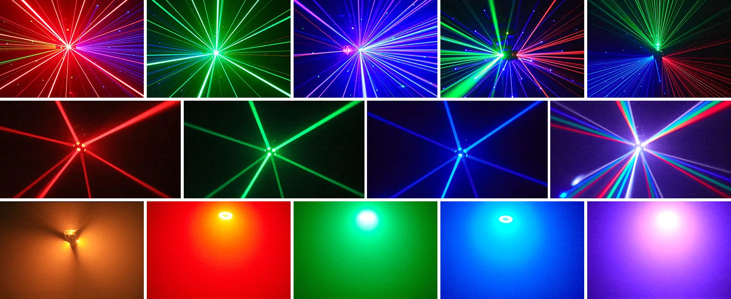 Fieryzeal 160W RGBW Beam Moving Head Light 3-Axis LED Stage Light 360 Rotation DMX Strobe Effect for DJ Disco Wedding Party