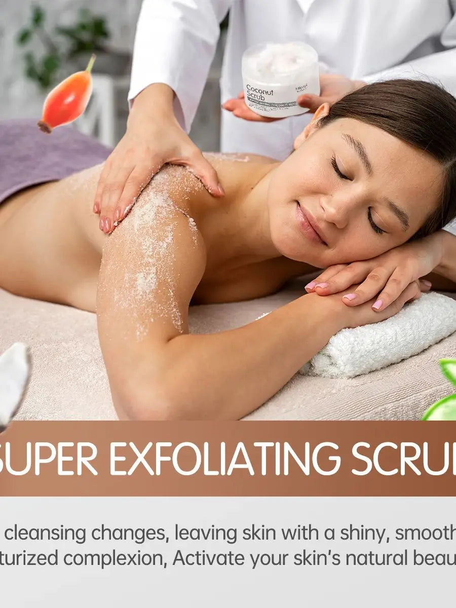 Coconut Body Scrub for Face - Exfoliating & Hydrating Natural Skincare Scrubs Treatments Tidesmit