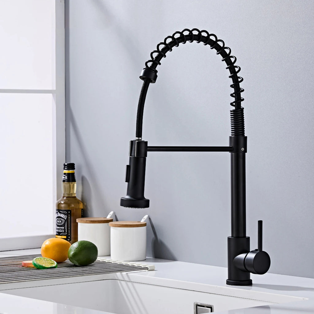 Solid Brass Kitchen Sink Faucet Drip Free Ceramic Valve Swivel Spout Design, Hot and Cold Water Mixer Tap Complete Accessories for Home Kitchen