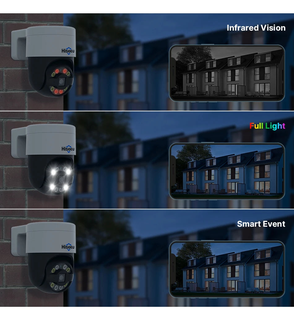 Hiseeu 8MP 4K POE PTZ IP Camera Color Night Vision Face Detection Audio Outdoor H.265 Onvif AI Street Home Security CCTV Camera