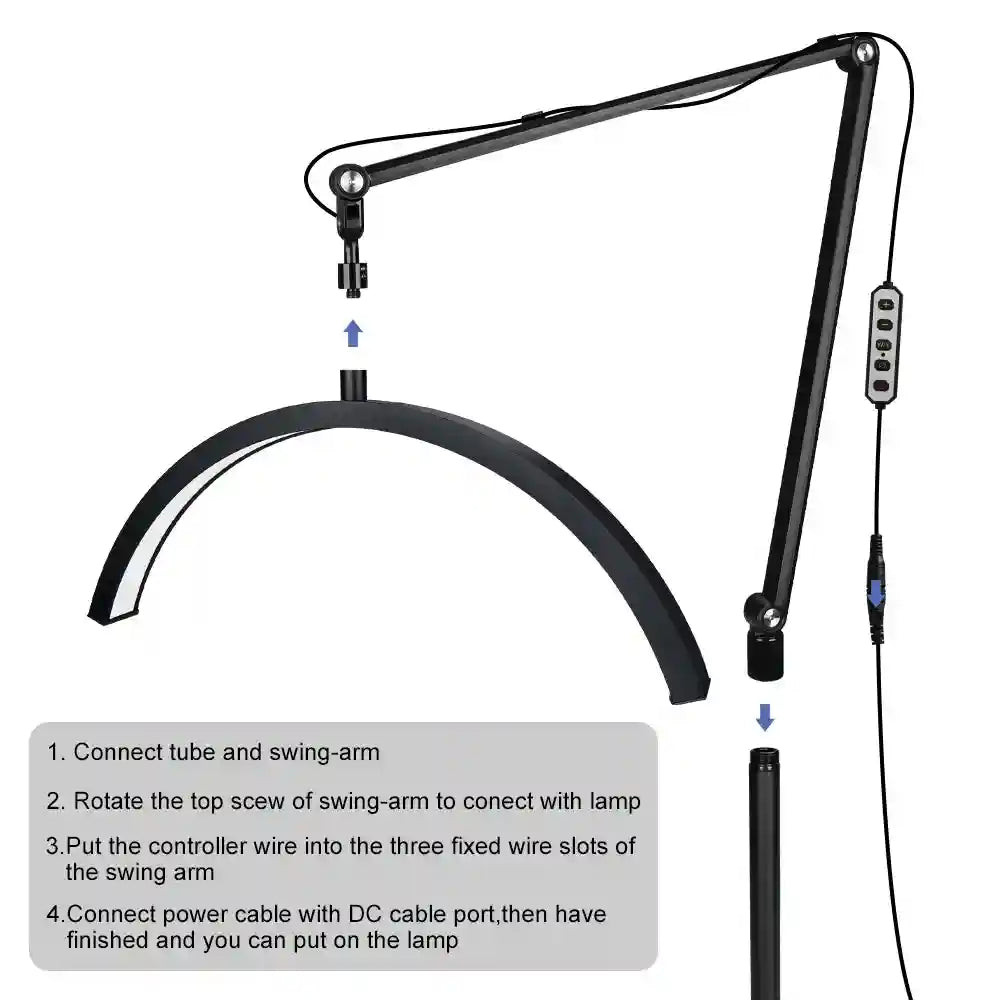 Half Moon LED Floor Light | Adjustable Beauty Lamp for Content Creators Tidesmit